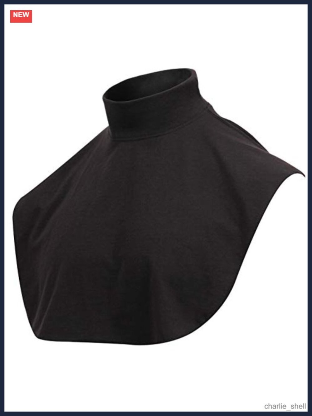 Mock Turtleneck Dickie Cotton Blend Layering Black Uniform Costume